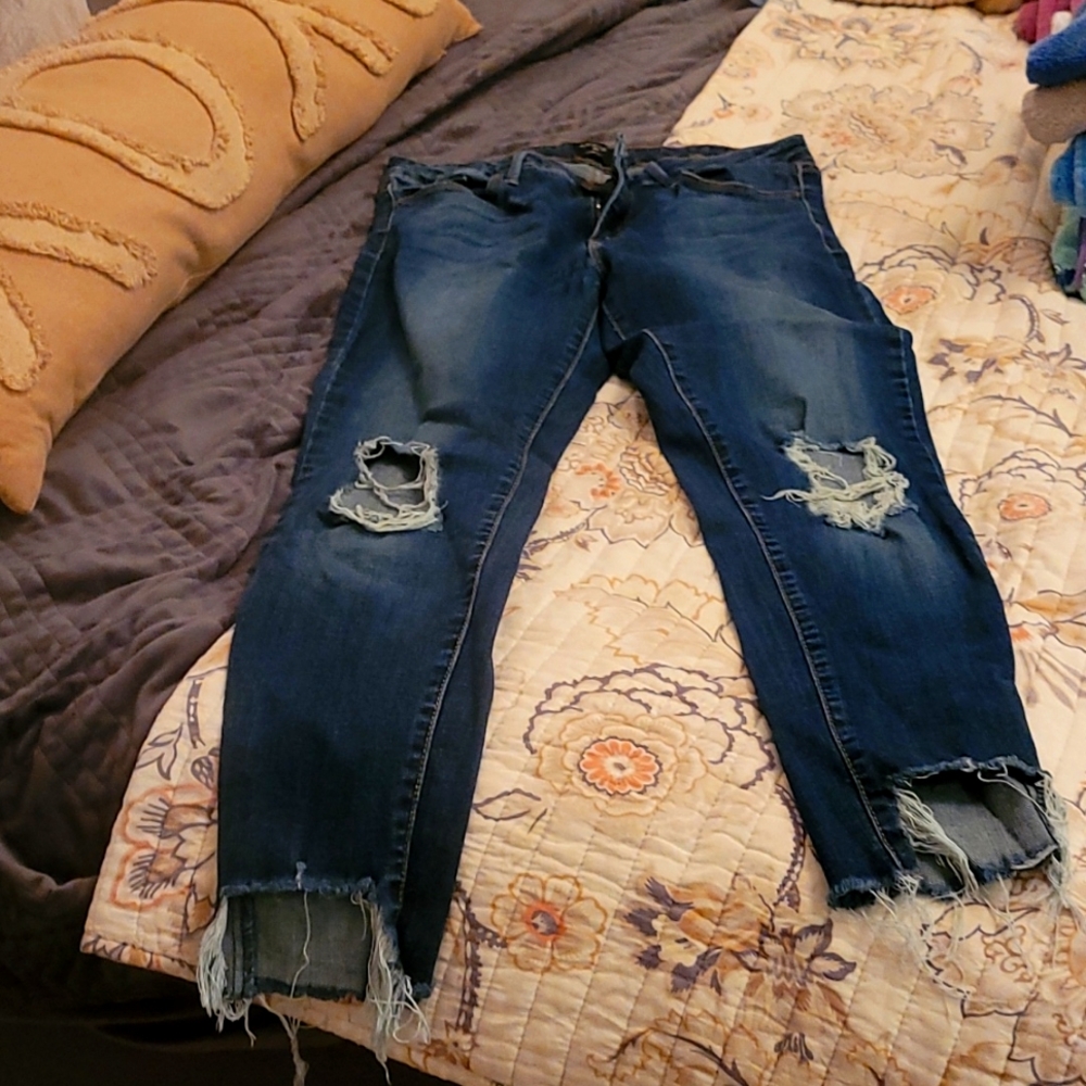 Ripped jeans, size 30". Stretchy and comfy